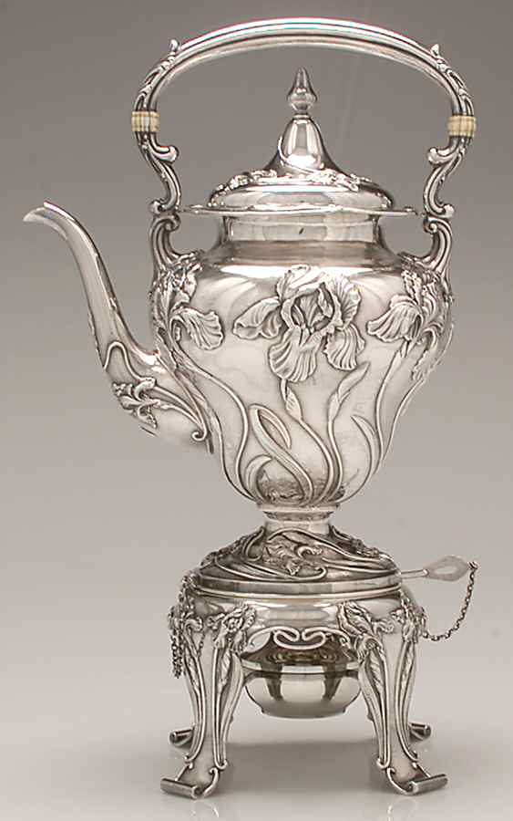 SHR13 (Sterling, Hollowware) Kettle, Stand & Burner by Shreve Silver-1