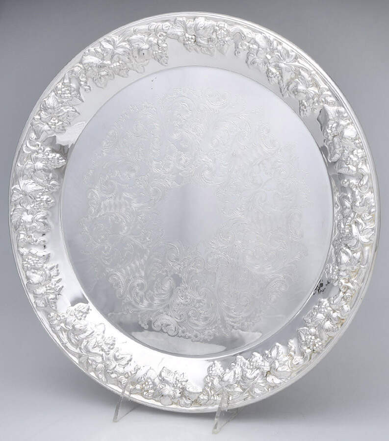 Vintage (Silverplate, Hollowware) 13" Round Tray by Sheridan Silver Co-1
