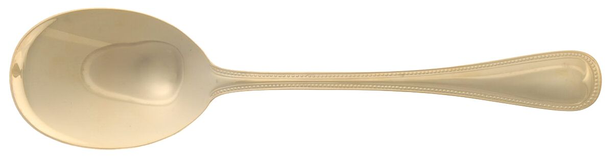 SBB8 (Gold Electroplate) Solid Smooth Casserole Spoon by SBS Bestecke-1