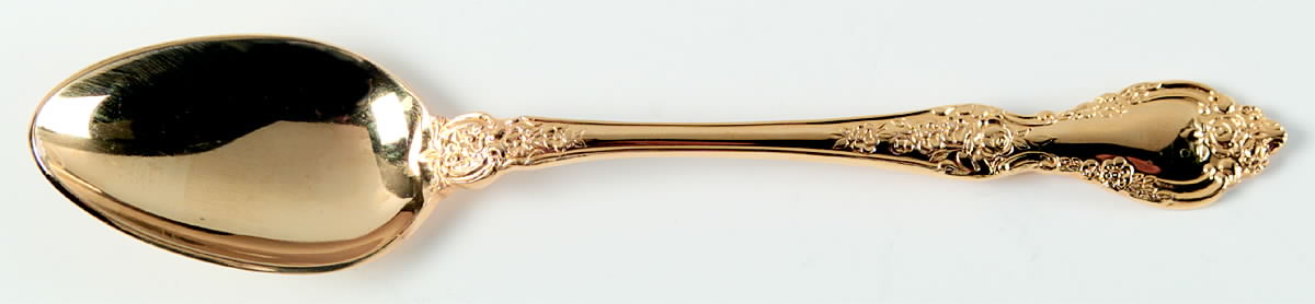 Golden Antique Rose (Gold Electroplate) Place/Oval Soup Spoon by Stanley Roberts-1