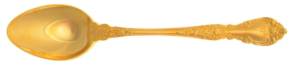 Golden Antique Rose (Gold Electroplate) Teaspoon by Stanley Roberts-1
