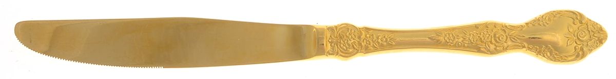 Golden Antique Rose (Gold Electroplate) Modern Solid Knife by Stanley Roberts-1