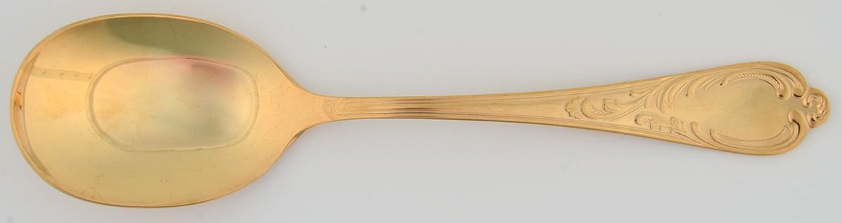 SBB9 (Gold Electroplate) Solid Smooth Casserole Spoon by SBS Bestecke-1