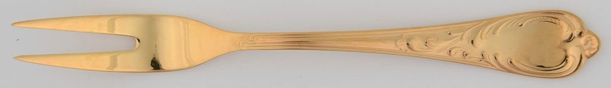 SBB9 (Gold Electroplate) Short Handle Pickle/Olive Fork by SBS Bestecke-1