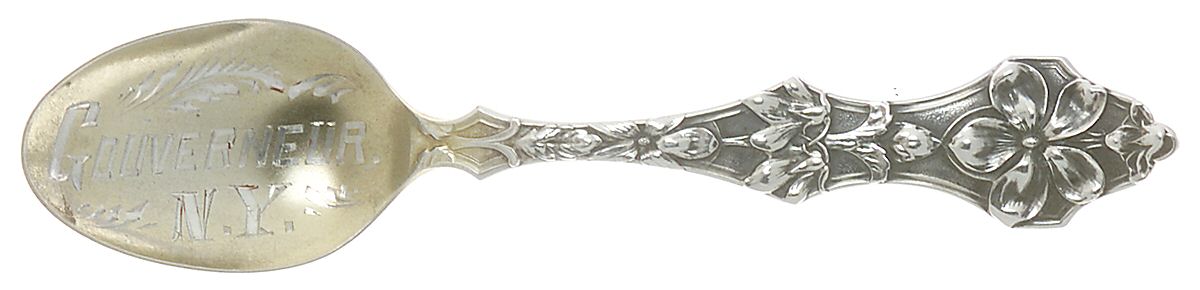 Floral Series #1 (Sterling) Souvenir Spoon (Five O'Clock) by Saart Brothers-1