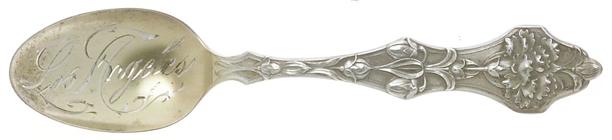 Floral Series #1 (Sterling) Souvenir Spoon (Five O'Clock Spoon) by Saart Brothers-1