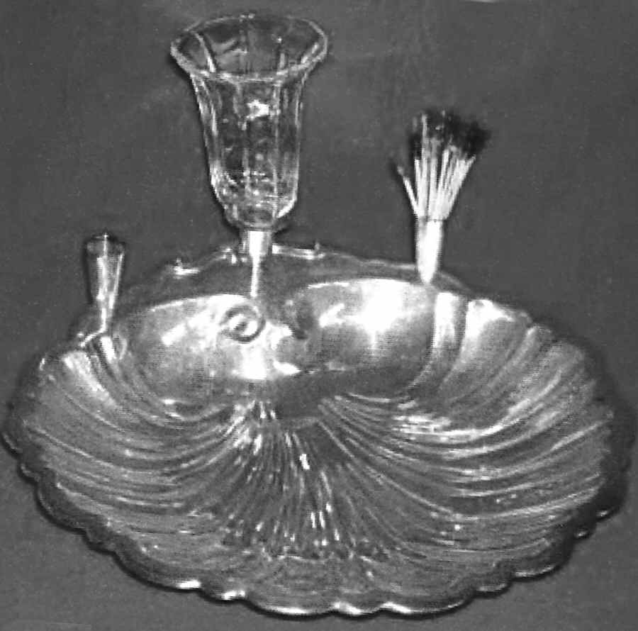 271 (Silverplate, Hollowware) Silverplate Shrimp Cocktail Shell Bowl by Sheffield Silver Co (USA)-1