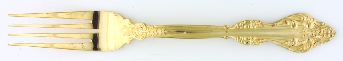 SRB249 (Gold Electroplate) Individual Salad Fork by Stanley Roberts-1