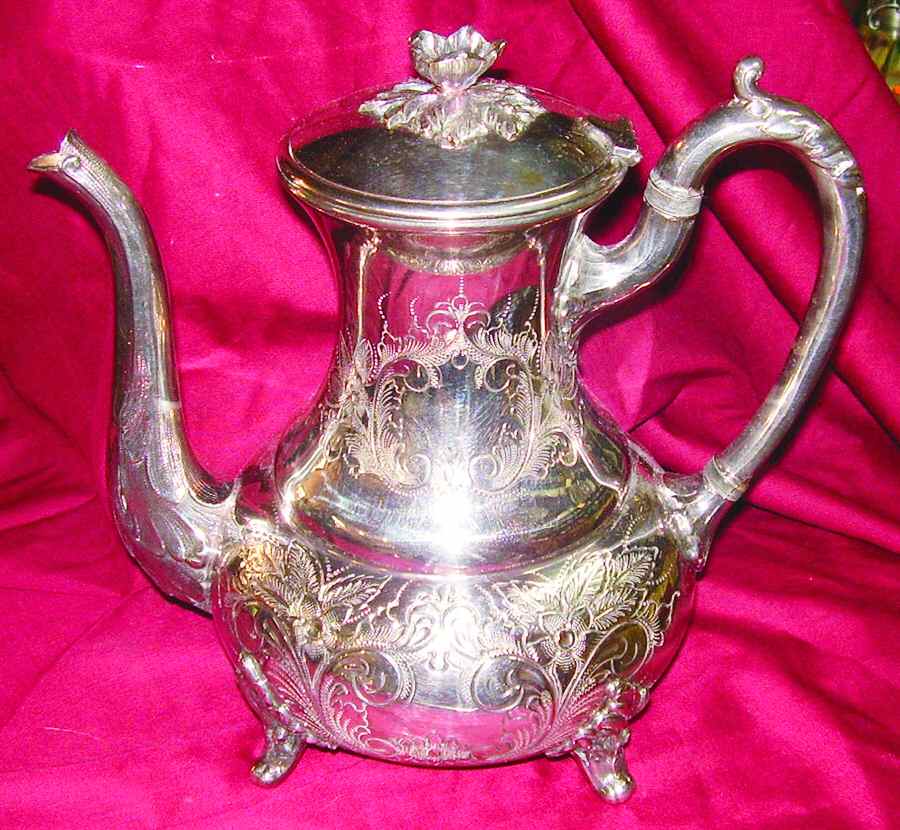 SHC57 (Silverplate, Hollowware) Silverplate Coffee Pot by Sheffield Silver Co (USA)-1