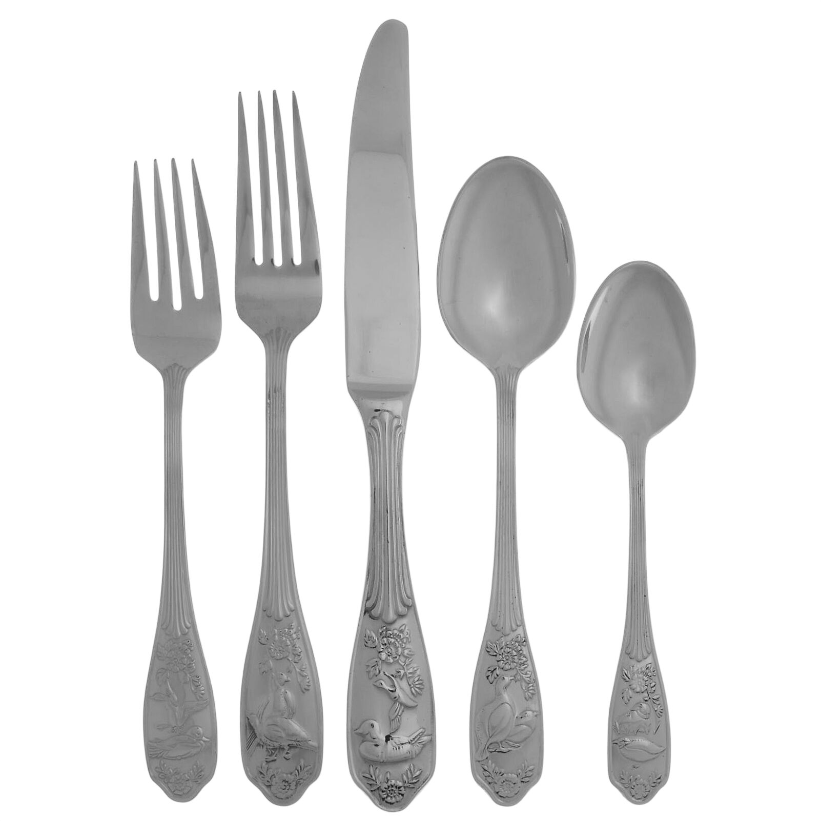 Woodland (Stainless) 5 Piece Place Setting by Spode Silver-1