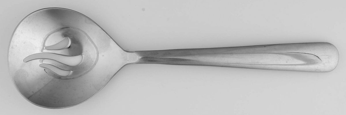 Strand (Stainless) Pierced Solid Serving Spoon by Splendide-1