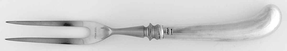 SAU3 (Sterling) Small Steak Carving Fork with Stainless Prongs by Arthur J Stone-1