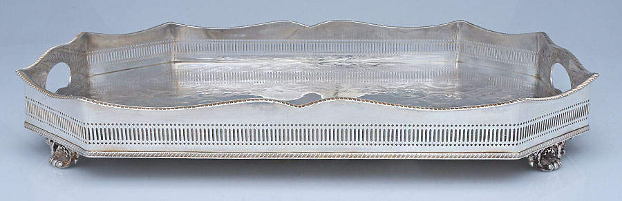 Silverplate Hollowware 20" Gallery Tray by Sheffield Silver Co (England)-1