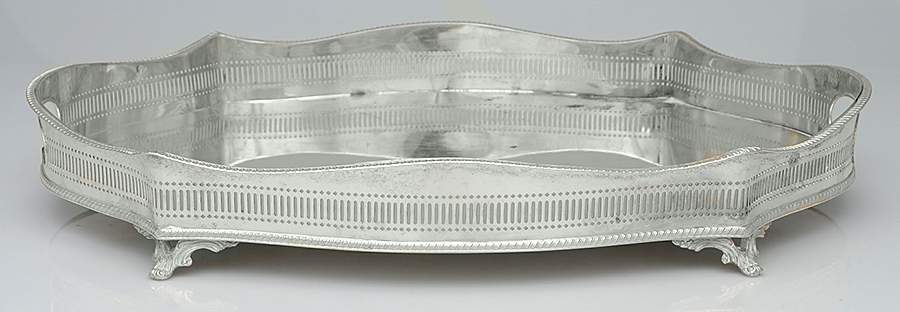 Silverplate Hollowware 18" Gallery Tray by Sheffield Silver Co (England)-1