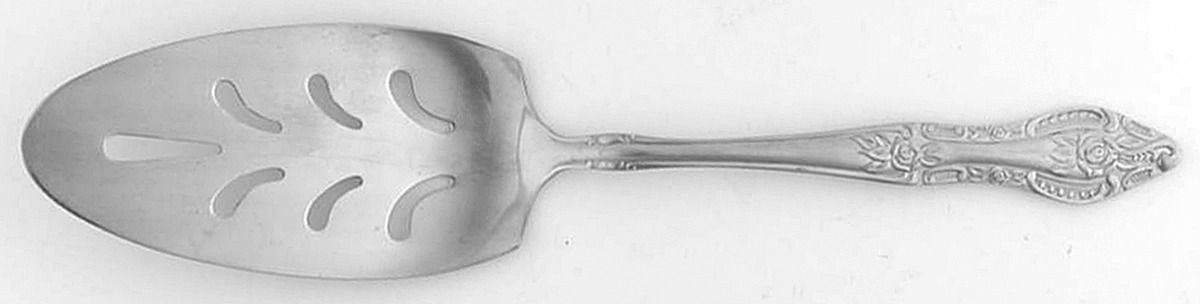 Dynasty (Stainless, Single Flower End) Solid Pierced Pie Server by Stanley Roberts-1