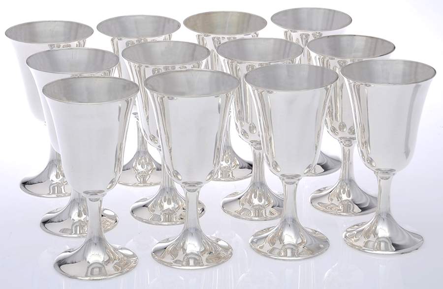211 (Sterling, Hollowware) (Set of 12) Water Goblet by Schofield-1