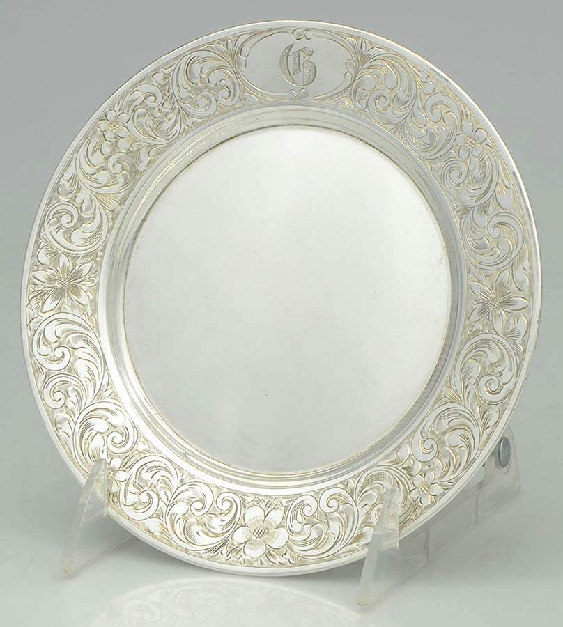 Lorraine (Sterling, Hollowware) Bread Plate by Schofield-1