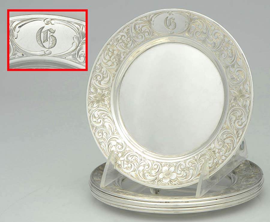 Lorraine (Sterling, Hollowware) Bread & Butter Plate - Set of 6 by Schofield-1