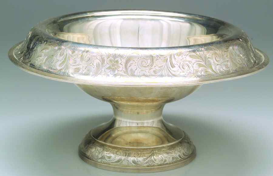 Lorraine (Sterling, Hollowware) Round Sterling Footed Centerpiece by Schofield-1