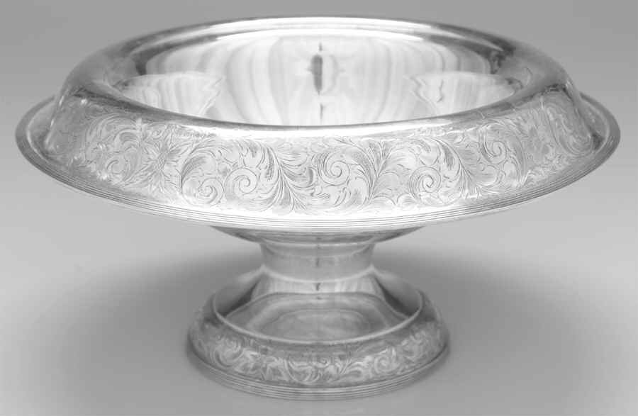 Lorraine (Sterling, Hollowware) 11" Round Pedestal Centerpiece by Schofield-1