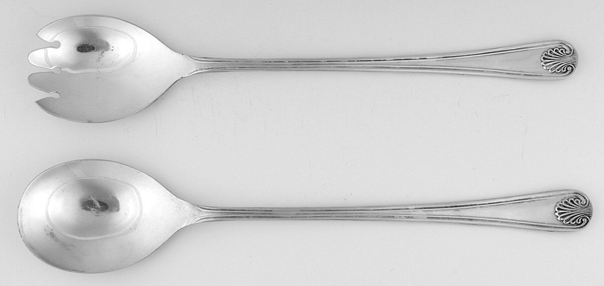 SSD1 (Silverplate) (2 Pc) Solid Salad Set by Sheffield Silver Co (England)-1