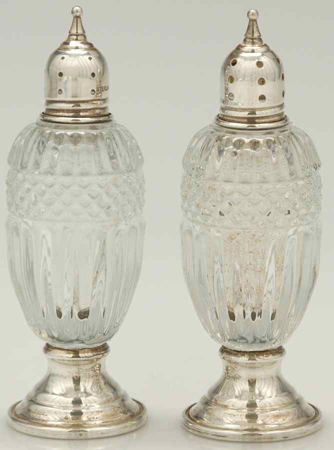 Sterling Hollowware Weighted Salt and Pepper Set by Sheffield Silver Co (USA)-1