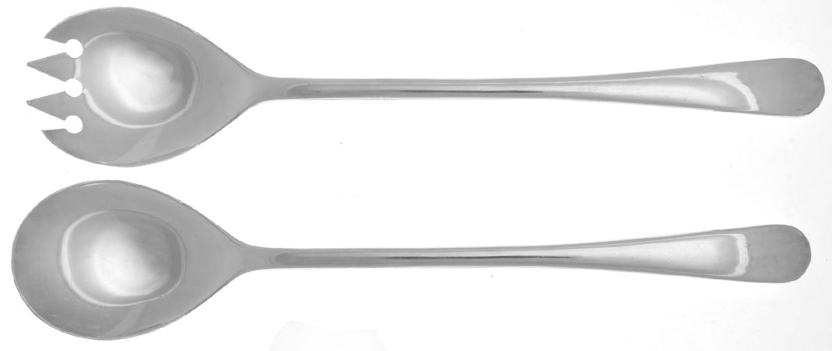 Rattail (Silverplate) (2 Pc) Solid Salad Set by Sheffield Silver Co (England)-1