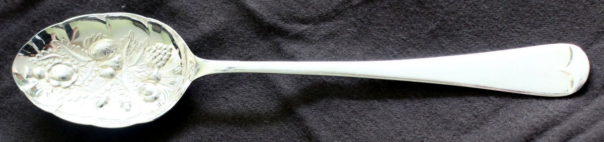Rattail (Silverplate) Solid Smooth Berry/Casserole Spoon by Sheffield Silver Co (England)-1