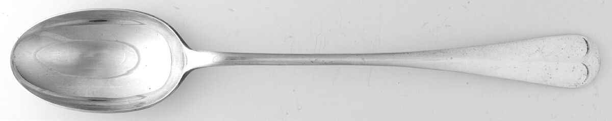 Rattail (Silverplate) Large Solid Dressing Spoon by Sheffield Silver Co (England)-1