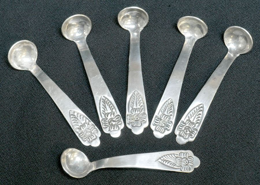 Sterling Flatware Individual Salt Spoon - Set of 6 by Sanborns (Mexico)-1