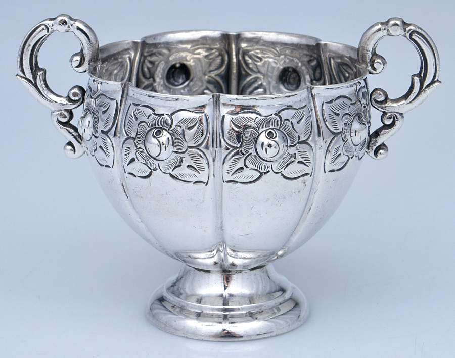 Aztec Rose (Sterling, Hollowware) Mini Open Sugar Bowl by Sanborns (Mexico)-1