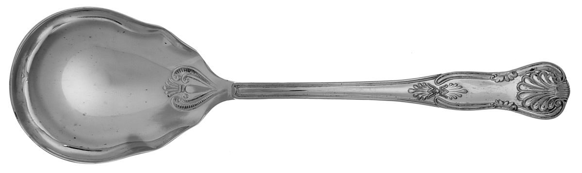 Kings (Silverplate) Solid Salad Serving Spoon by Sheffield-1