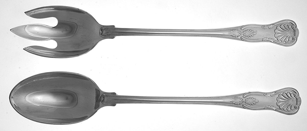 Kings (Silverplate) Large Solid, 2-Piece Dressing Serving Set by Sheffield-1