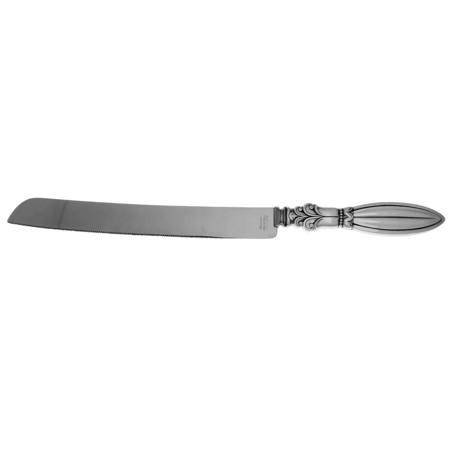 Sterling Flatware Wedding Cake Knife with Stainless Blade by Sheffield Silver Co (England)-1