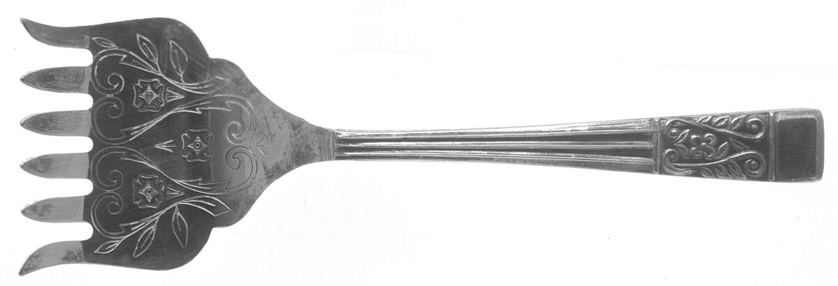 SSD4 (Silverplate) Large Solid Tined Sardine Serving Fork by Sheffield Silver Co (England)-1