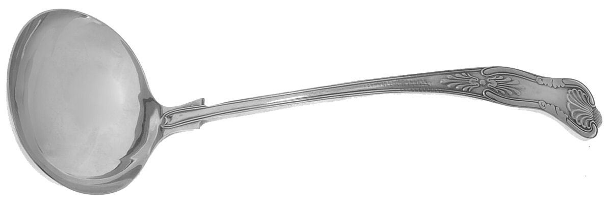 Silverplate Flatware Solid Soup Ladle by Sheridan Silver Co-1