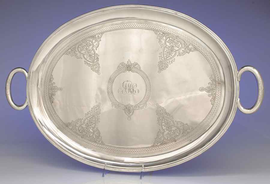 Sterling Hollowware Large Waiter Tray by Samuel Smily-1