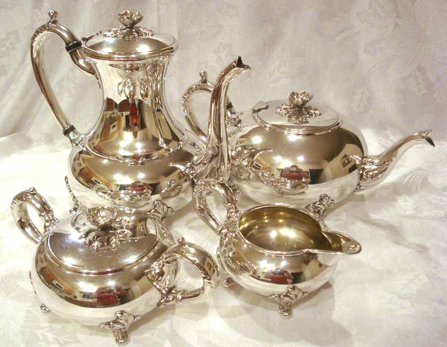 57 (Silverplate, Hollowware) (4 Piece) Silverplate Tea Set by Sheffield Silver Co (USA)-1