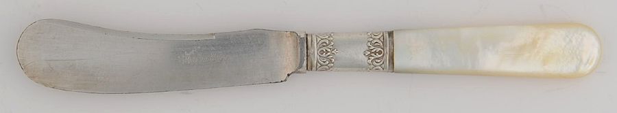 Pearl Handle 1 (Sterling) Pearl Handle Butter Spread/Paddle by Shreve Silver-1