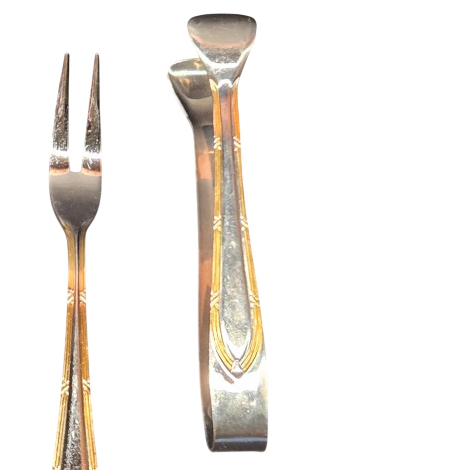 SBB2 (Stainless, Gold Accents) Sugar Tongs by SBS Bestecke-1