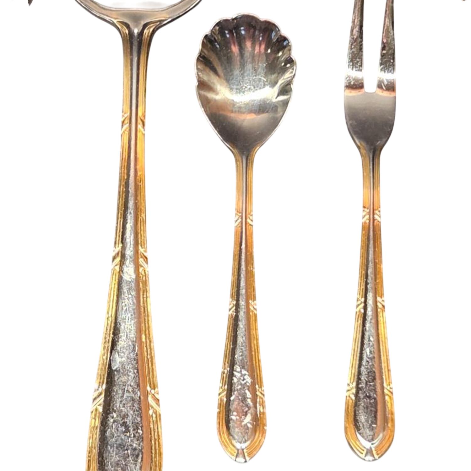 SBB2 (Stainless, Gold Accents) Sugar Shell Spoon by SBS Bestecke-1