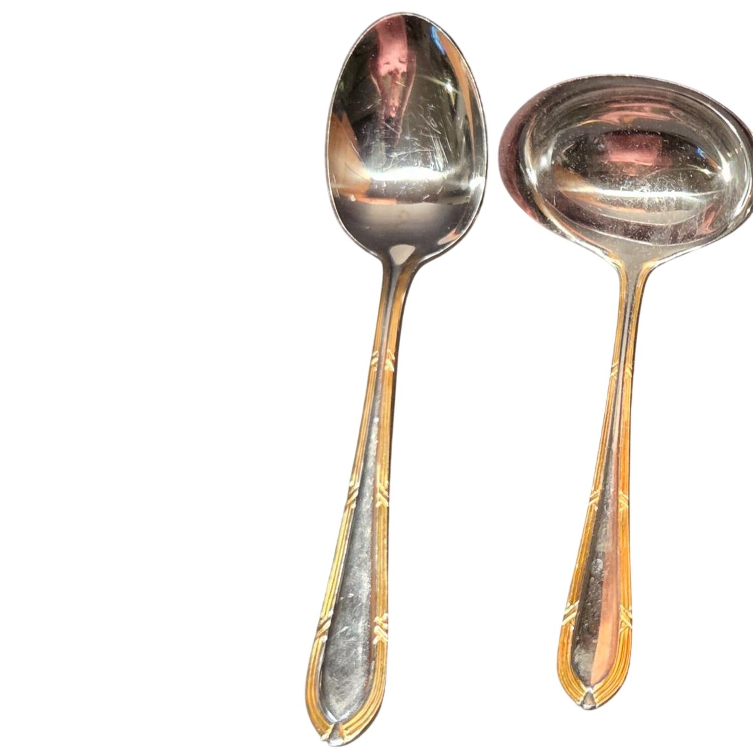 SBB2 (Stainless, Gold Accents) Place/Oval Soup Spoon by SBS Bestecke-1