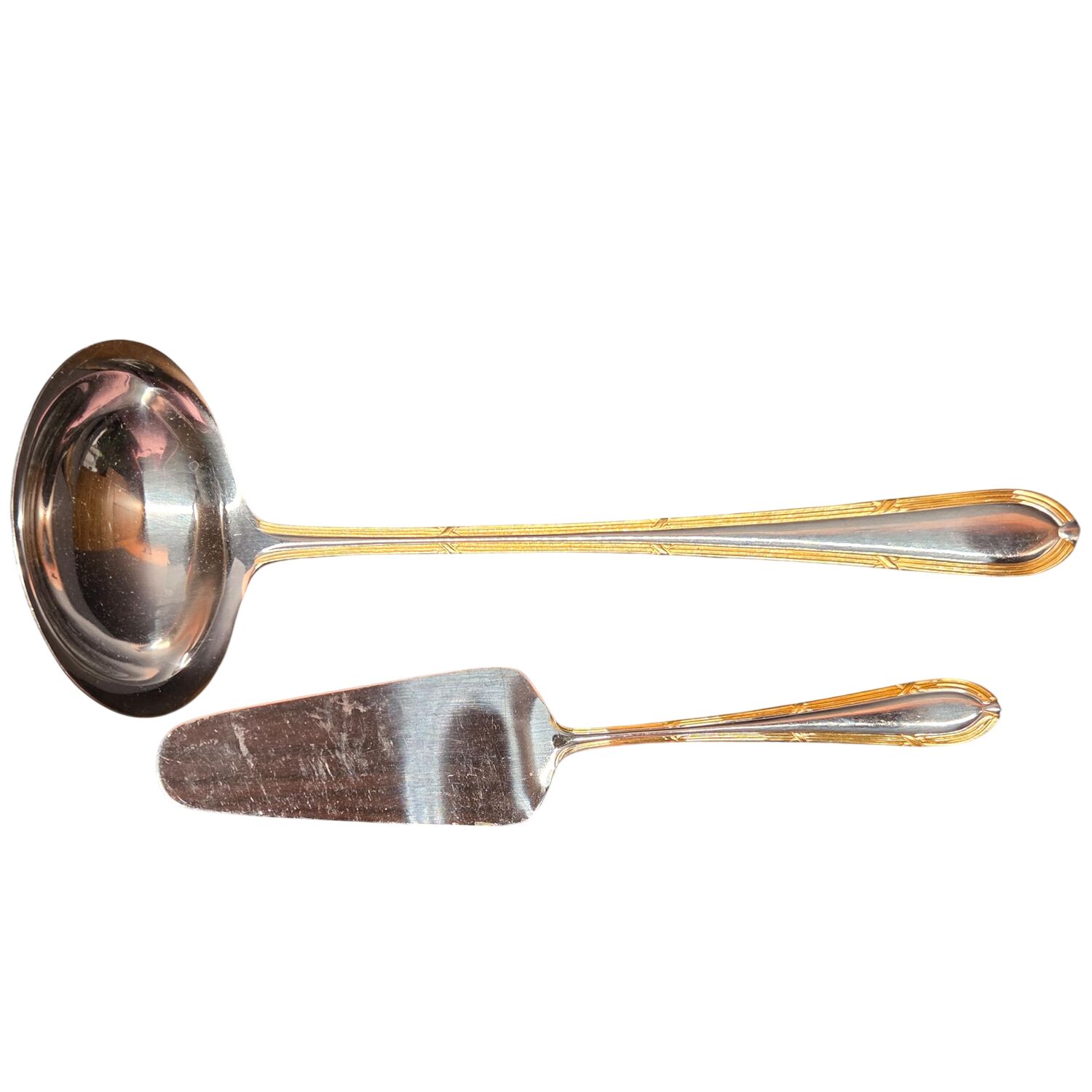 SBB2 (Stainless, Gold Accents) Solid Soup Ladle by SBS Bestecke-1