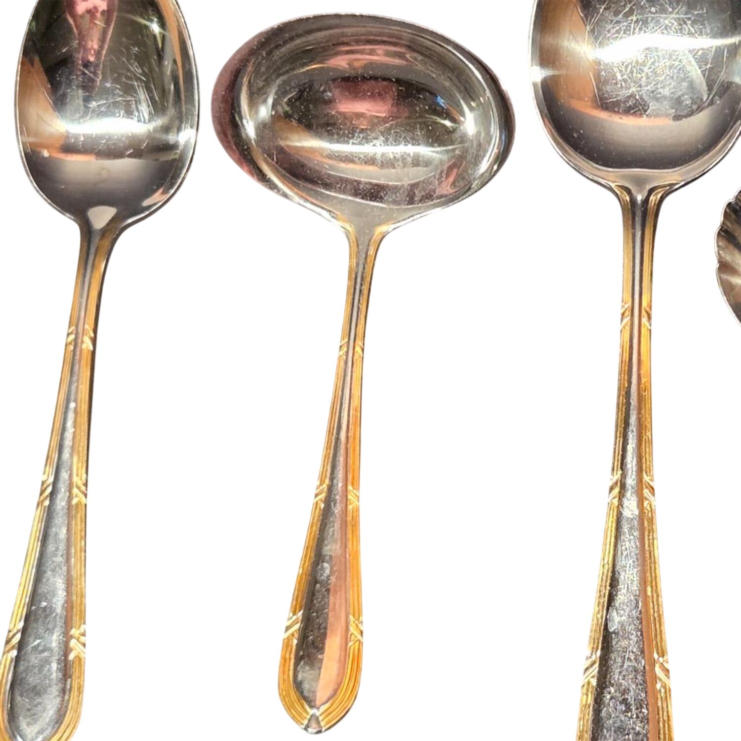 SBB2 (Stainless, Gold Accents) Solid Gravy Ladle by SBS Bestecke-1