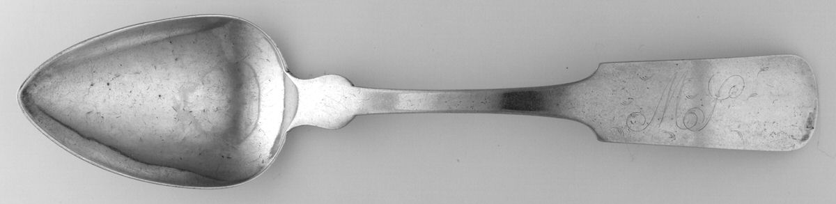Coin Silver Flatware Tablespoon (Serving Spoon) by Stephen Castan-1