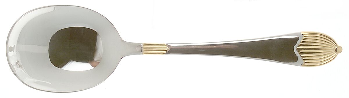 SBB11G (Stainless, Gold Accent) Solid Smooth Casserole Spoon by SBS Bestecke-1