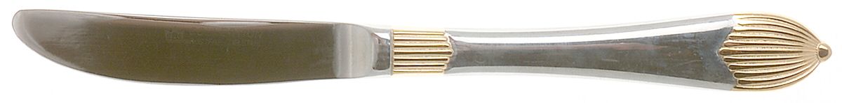 SBB11G (Stainless, Gold Accent) Modern Hollow Butter Spreader (Stainless) by SBS Bestecke-1