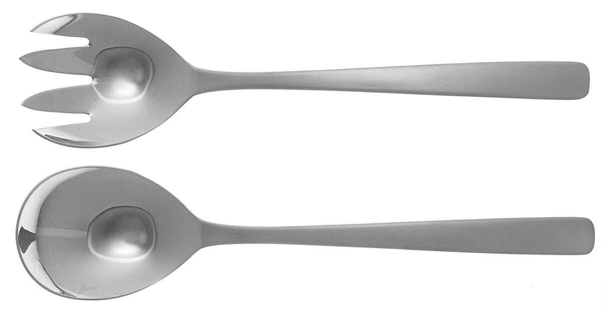 SOL13 (Stainless) (2 Pc) Solid Salad Set by Sola-1