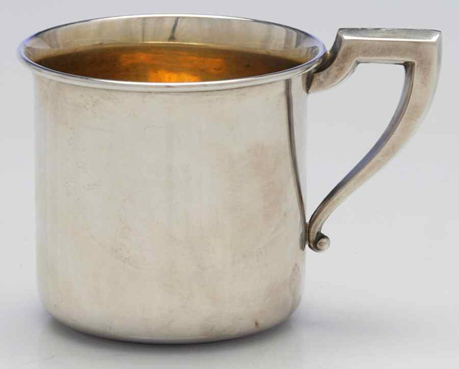 61 (Sterling, Hollowware) Gold-Lined Baby Cup by Saart Brothers-1