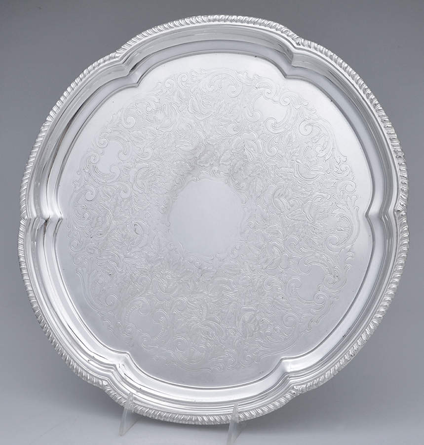 Gadroon (Silverplate, Hollowware) Round Silverplate Tray by Sheffield Silver Co (USA)-1